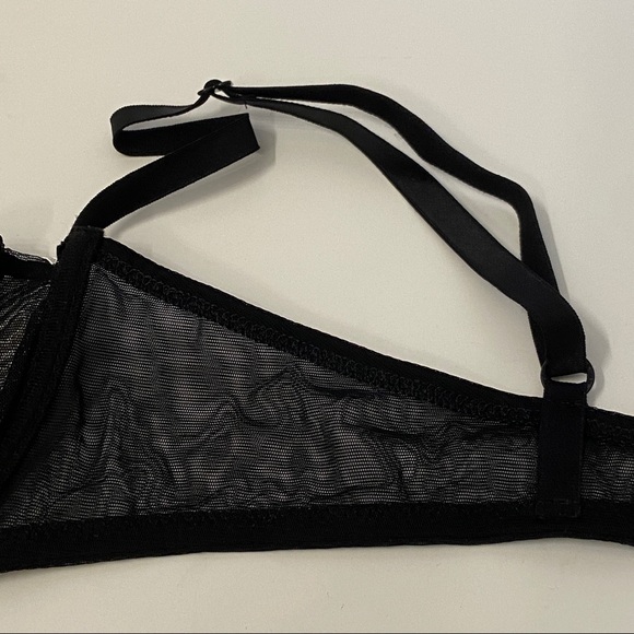 NWT Versace Intimo Black White Mesh Embroidered Bra XL - Picture 8 of 15
